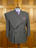 23/0223 dege 1995 savile row bespoke grey worsted flannel d/b suit 44 short