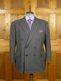 23/0223 dege 1995 savile row bespoke grey worsted flannel d/b suit 44 short