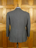 23/0223 dege 1995 savile row bespoke grey worsted flannel d/b suit 44 short